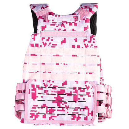 Weighted Vest – Adjustable 14–60 lb Capacity for Men and Women, Weight Vest for Training, Strength & Functional Fitness, Durable Workout Vest, Plates Sold Separately - color: Pink