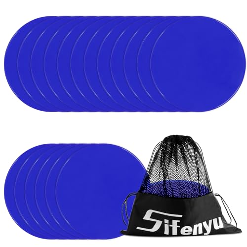 Spot Markers 4inch 9inch Rubber Agility Dots Flat Cones Non Slip Sports Dots Floor Spots Agility Markers for Kids Soccer Football Basketball Speed Agility Training - style: 18pcs Blue 9inch