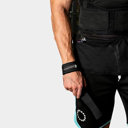 1Pair of Adjustable Gym Wrist Straps with Neoprene Padded Wrist Non-Slip Silicone for Weightlifting, Bodybuilding, Strength Breathable Design Workout Accessories Flexible Wristbands(Black)