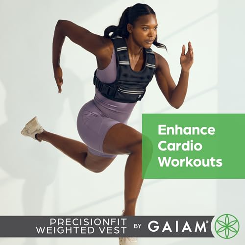 Gaiam Weighted Vest for Women and Men, Adjustable Weighted Workout Vest for Walking, Running, Strength Training