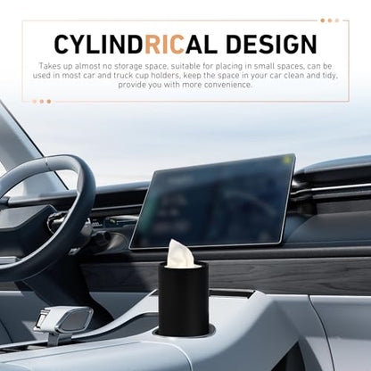 4 PCS Car Tissue Holder, Car Cup Holder Convenient Travel Tissue Tube, Refillable Auto Cup Holder Round Napkin Container with 120 Sheets Facial Tissues, Universal for Most Cars (Black)