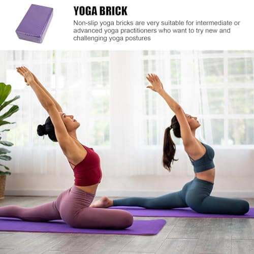 Yoga Blocks 2 Pack, High Density EVA Foam Block, Non-Slip Yoga Bricks, Gym Bricks, Fitness Exercise Blocks for Balance Training, Stretching, Pilates, Meditation, Support Deepen Poses
