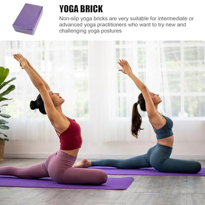 Yoga Blocks 2 Pack, High Density EVA Foam Block, Non-Slip Yoga Bricks, Gym Bricks, Fitness Exercise Blocks for Balance Training, Stretching, Pilates, Meditation, Support Deepen Poses