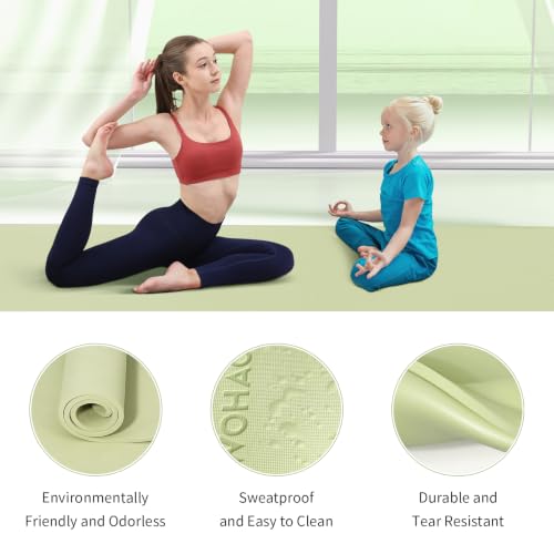 Extra Wide & Thick 8mm Yoga Mat, 72"x31.5" - color: Grass Green