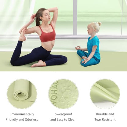 Extra Wide & Thick 8mm Yoga Mat, 72"x31.5" - color: Grass Green