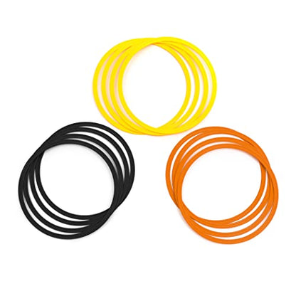 Speed & Agility Training Rings - Set of 12 - with Carrycase - by Trademark Innovations - color: Yellow/Orange/Black, size: 16"