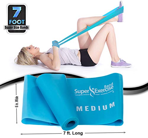Resistance Bands for Working Out | 7Ft Long Resistance Bands |Super Exercise Bands with Carry Pouch and Door Anchor I Latex Free Workout Bands Including an Exclusive Workout App and E-Book