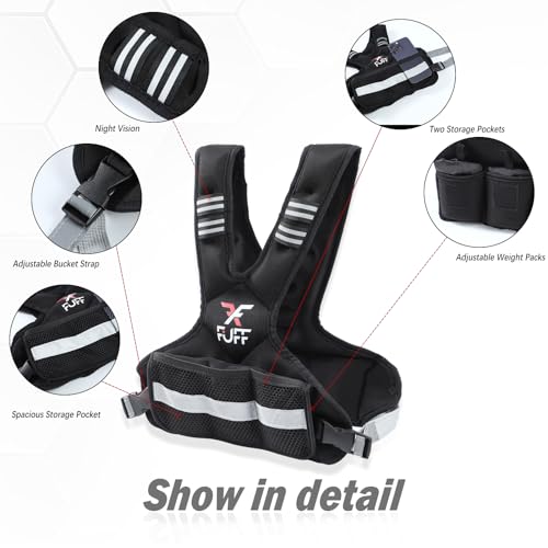 FUFF Weighted Vest Woman, 4-10/11-20/20-32 Lb Adjustable Weight Vest for Women Men, Female Strength Training Body Vest for Walking Exercise Running Workout