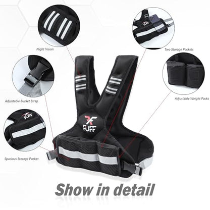 FUFF Weighted Vest Woman, 4-10/11-20/20-32 Lb Adjustable Weight Vest for Women Men, Female Strength Training Body Vest for Walking Exercise Running Workout