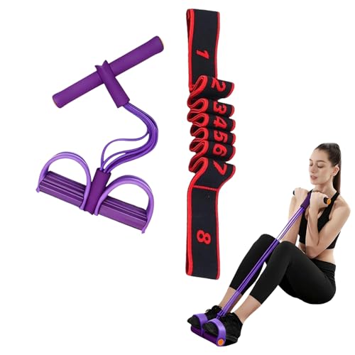 Foot Pedal Puller, Fitness Resistance Band,Multifunction Foot Pull Rope for Full Body Stretching, Numbered Resistance Band, Multifunction Elastic Yoga Stretch Rope, Fashion Puller Exercise