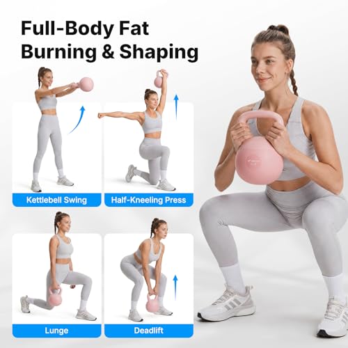 MERACH Soft Kettlebells, Strength Training Kettlebell with Wide Non-Slip Handle, Sea and Iron Sand Filled Kettle Bell with Soft-Sided Cushioned Base for Home Workouts, Ideal for Men, Women(15lb Pink/25lb Blue) - color: Pink 15lbs