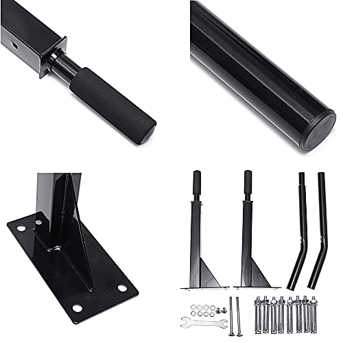 Wall Mounted Pull-Up Bar, Multifunction Dip Station/Heavy Duty Chin Up Bar for Home Gym Exercise and Workout, Can Bear 200Kg/440Lb