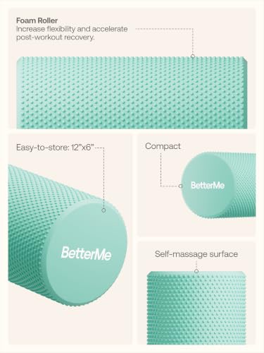 BetterMe Foam Roller for Muscle Recovery – High Density Exercise Roller for Back &Legs – Deep Tissue Massage Roller for Tension, Relief & Stretching (Subtle Mint) - color: Subtle Mint
