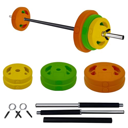 Hipicute Adjustable Barbell Set, 40LB, Black, PU, Padded Grip, 22LB Max Weight, Barbell, Black - color: Multi-color, size: 40LB