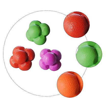 POPETPOP 3Pcs Hexagonal Reaction Ball Agile Training Ball for Fitness and Sports Reflexes Hand Eye Coordination Fun for All Ages Training Drills