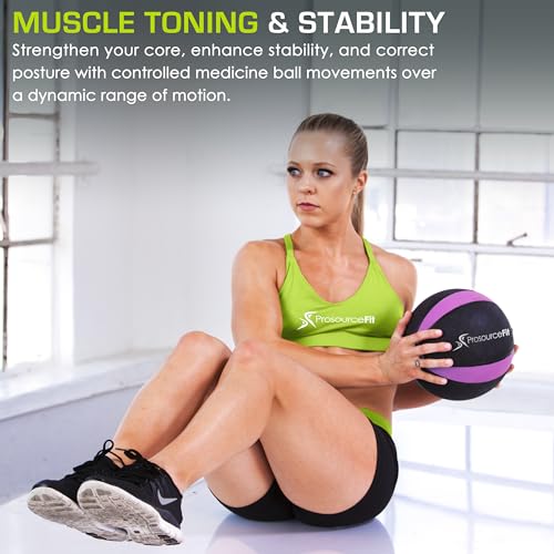 ProsourceFit Weighted Medicine Ball for Full Body Workouts - size: 12 LB