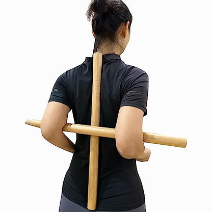 Yoga Stick | Multipurpose Wooden Pranayama Stick | Lung Opener for Fuller Breathing | Posture Corrector and Flexibility Enhancer | Detachable Robust Yoga Pole
