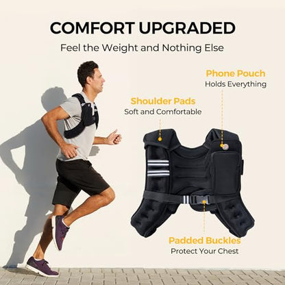 Weighted Vest 4-10lb/12lb Weight Vest with Reflective Stripe, Body Weight Vests Adjustable for Men, Women Workout