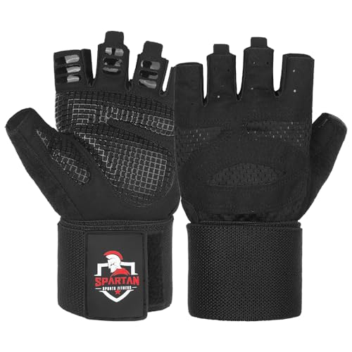 Spartan Gym Gloves for Men & Women – Weight Lifting Gloves with Wrist Support, Full Palm Protection, Breathable Non-Slip Grip for Weightlifting, Workout, Training, Fitness, Crossfit, Exercise - size: Medium