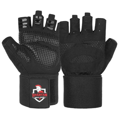 Spartan Gym Gloves for Men & Women – Weight Lifting Gloves with Wrist Support, Full Palm Protection, Breathable Non-Slip Grip for Weightlifting, Workout, Training, Fitness, Crossfit, Exercise - size: Large