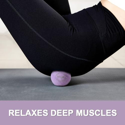 Massage Lacrosse Ball for Myofascial & Trigger Point Release, Muscle Knots, Yoga Therapy – Improves Joint Mobility & Relieves Pain – Shoulder, Back, Plantar Fascia, HIPS – 2.5-Inch Purple-03 Rubber