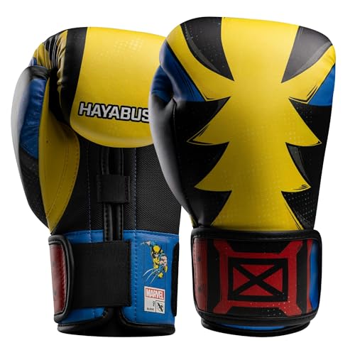 Hayabusa Marvel Classic Boxing Gloves for Men, Women & Kids – Officially Licensed | 16oz 12oz 8oz 6oz Training, Sparring, Bag & Pad Work - color: Wolverine, size: 16oz