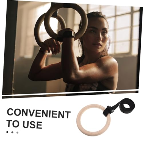 Wooden Gymnastic Rings with Adjustable Straps Bodyweight Workout Rings for and Reliable Exercise Equipment for Strength and Flexibility