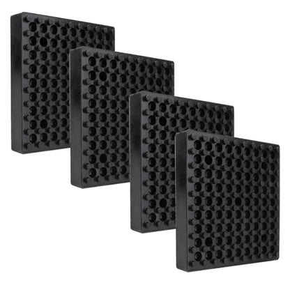 4 Pack Exercise Equipment Mat, Heavy Duty Thick Steel Embedded Rubber Pad, for Treadmills, Washing Machines, dryers, Non Slip Noise Reduction, 4 x 4 x 0.8 Inches