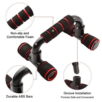 Push Up Board, Enhanced Multi-function Foldable Push Up Bar with Resistance Bands, Portable Strength Training Equipment, Push Up Handles for Perfect Pushups, Professional Push Up Workout Equipment for Home Gym