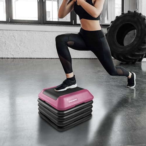 Philosophy Gym Aerobic Exercise Adjustable High Step Platform, with 4 Risers Included