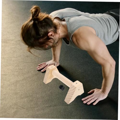 Wooden Push up Bars Stands with Non-slip Base Beech Wood Pushup Handles for Men and Women Calisthenics Equipment Home Gym Strength Training Parallettes 30cm Pair