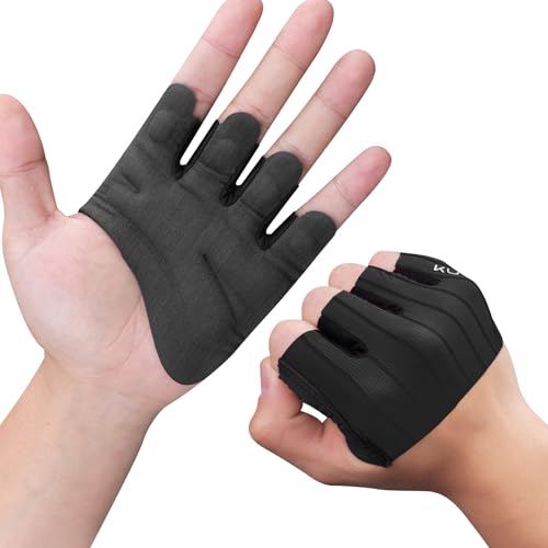 KUTOOK Weight Lifting Gloves Men Women One Piece Anti-Slip Workout Gloves - color: Black, size: Large