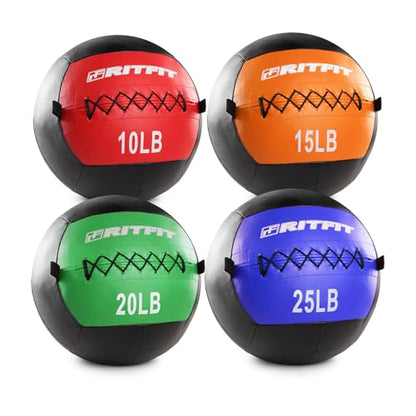 RitFit Soft Medicine Ball/Wall Ball for Strength and Conditioning Workouts, Core Training