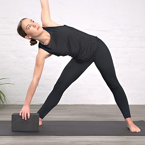 MYGA Yoga Block,Lightweight EVA Foam Yoga Brick,High Density Non-Slip Block for Yoga Poses, Pilates, Balance and Flexibility - color: Black
