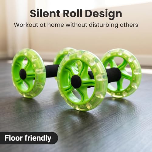 Exercise Roller Ab Exercise Abdominal Roller Wheel Dumbbell, Stable Abdominal Exercise Roller for Abs, Core Strength, Arms & Back, Portable Fitness Trainer for Men & Women