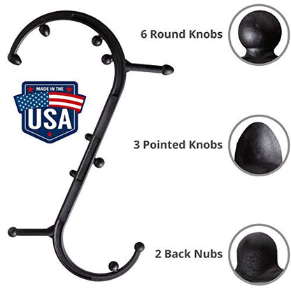 Body Back Buddy - USA Made FSA Eligible - Massage Stick & Buddy Classic Bundle, Trigger Point Massage Tools, Neck and Back Massagers, Massage Cane, Muscle Knot Remover (Black)