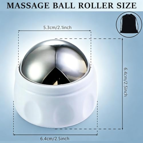 Massage Ice Roller Ball Cold & Heat Therapy Tight and Sore Muscles Relief - color: White