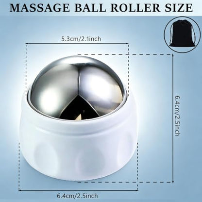 Massage Ice Roller Ball Cold & Heat Therapy Tight and Sore Muscles Relief - color: White