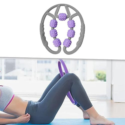 7 Wheel Massage Roller for Leg Recovery and Care, Gray Violet