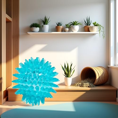 Blue 7 CM Soft Transparent Spiky Massage Ball for Hand and Wrist – Stress Relief, Deep Tissue Muscle Roller, Strength Recovery Exercise Tool, Sensory for Relaxation and Stress Management