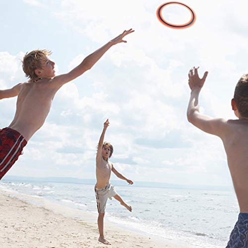 JEEFUD Flying Disc for Kids Adults 11 inch Flying Ring, 3 Pack Beach Backyard Sports Play Soft Discs, Sport Outdoor Tossing Toy Gift for 4+ Year Old Boys Girls Family 3PCS (Yellow，Orange & Turquoise)