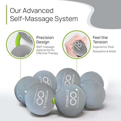 PRIMEKINETIX MyoBalls Massage Therapy Balls - 360° Relief for Plantar Fasciitis, Shin Splints, Tight Calves & IT Band - Deep Tissue Trigger Point Tool for Athletes & Active Lifestyles - 7 Ball Set