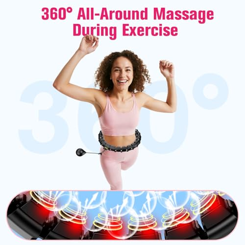 Fit Hoop Weighted Hula Pilates Circles, 32 Detachable Parts,Weight Loss Fitness Gear, Quiet Home Workout Tool - color: BLACK