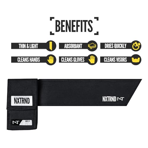 Nxtrnd Streamer Football Towel, Thin Sports Towel, Dries Hands & Football Accessories (Black) - color: Black