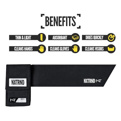 Nxtrnd Streamer Football Towel, Thin Sports Towel, Dries Hands & Football Accessories (Black) - color: Black