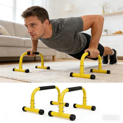 2X Steel Workout Stands for Various Exercises Including L Sit and Handstand Training Portable Dip Station