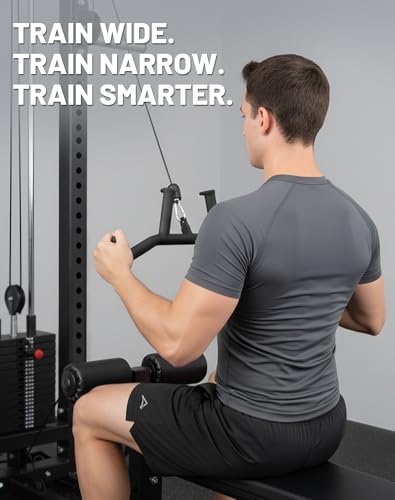 Mikolo 2-in-1 Lat Pulldown Bar, Narrow and Wide Grip Lat Pull Down Attachments for Home Gym,Neutral Grip Cable Machine Attachments for Back and Upper Body Training