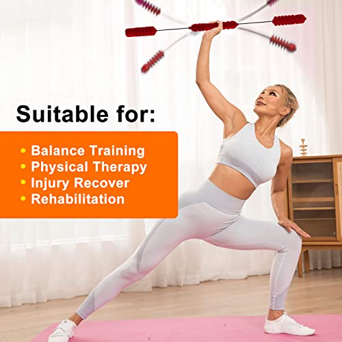 Fitness Bar, Elastic Resistance Exercise Bar for Strength Training - color: Red