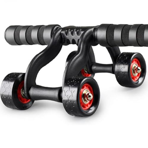 4-Wheel Ab Roller Abdominal Exercise Roller for Six Pack Abs, Core Workout Trainer, Stomach Exercises with Knee Mat, Sport Fitness for Men and Women