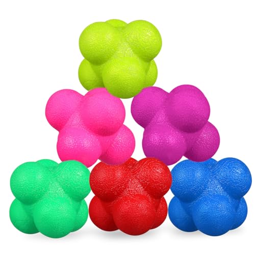 VANZACK 6pcs Hexagonal Reaction for Agility Training Exercise for Hand-Eye Coordination Sports Training and Improvement All Ages